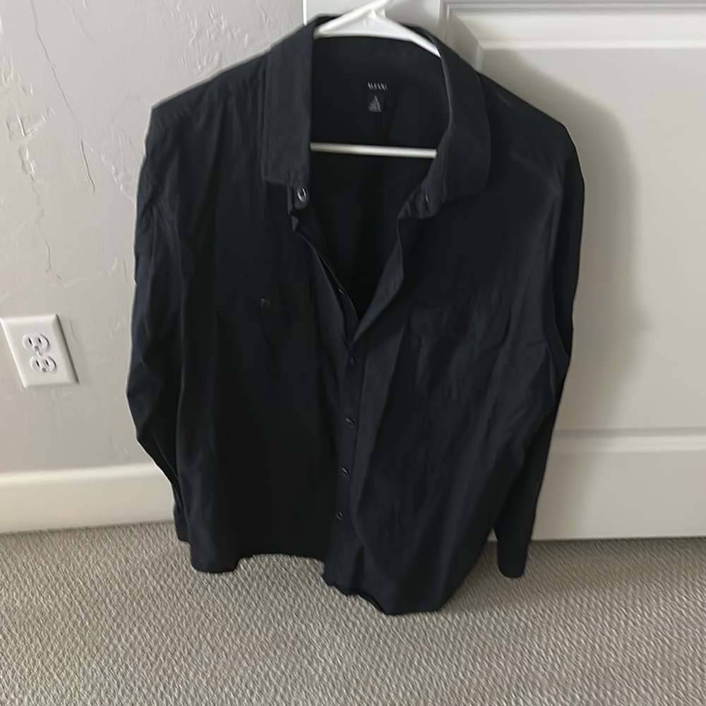 Black Button-Up Shirt Alfani